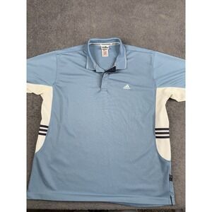 Vintage Adidas Trefoil Tennis Polo Shirt Sz L Blue 90s Logo Golf Pickleball**